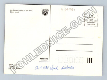 Pohlednice Orlík nad Vltavou Státní zámek interiéry 1980 (M38864)