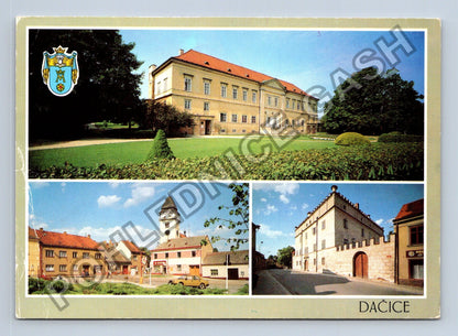 Pohlednice Dačice zámek náměstí ulice (M38869)