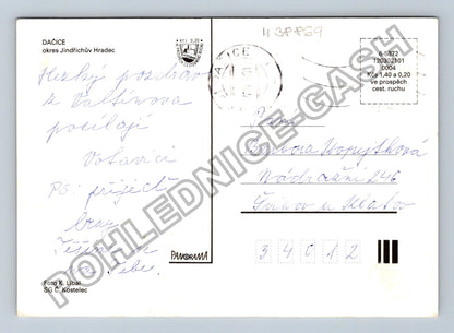 Pohlednice Dačice zámek náměstí ulice (M38869)