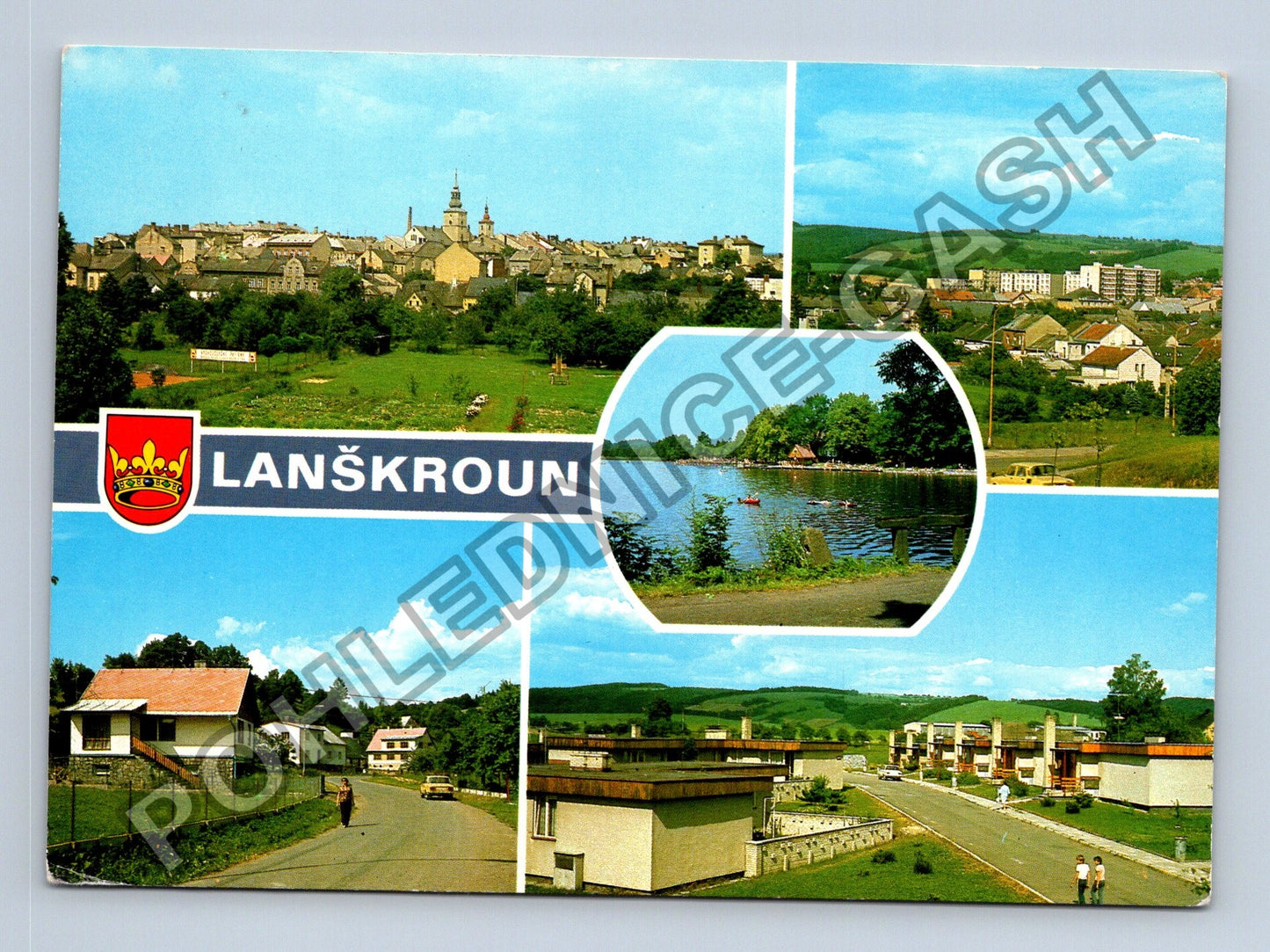 Pohlednice Lanškroun pohled na město koupaliště sídliště (M38871)