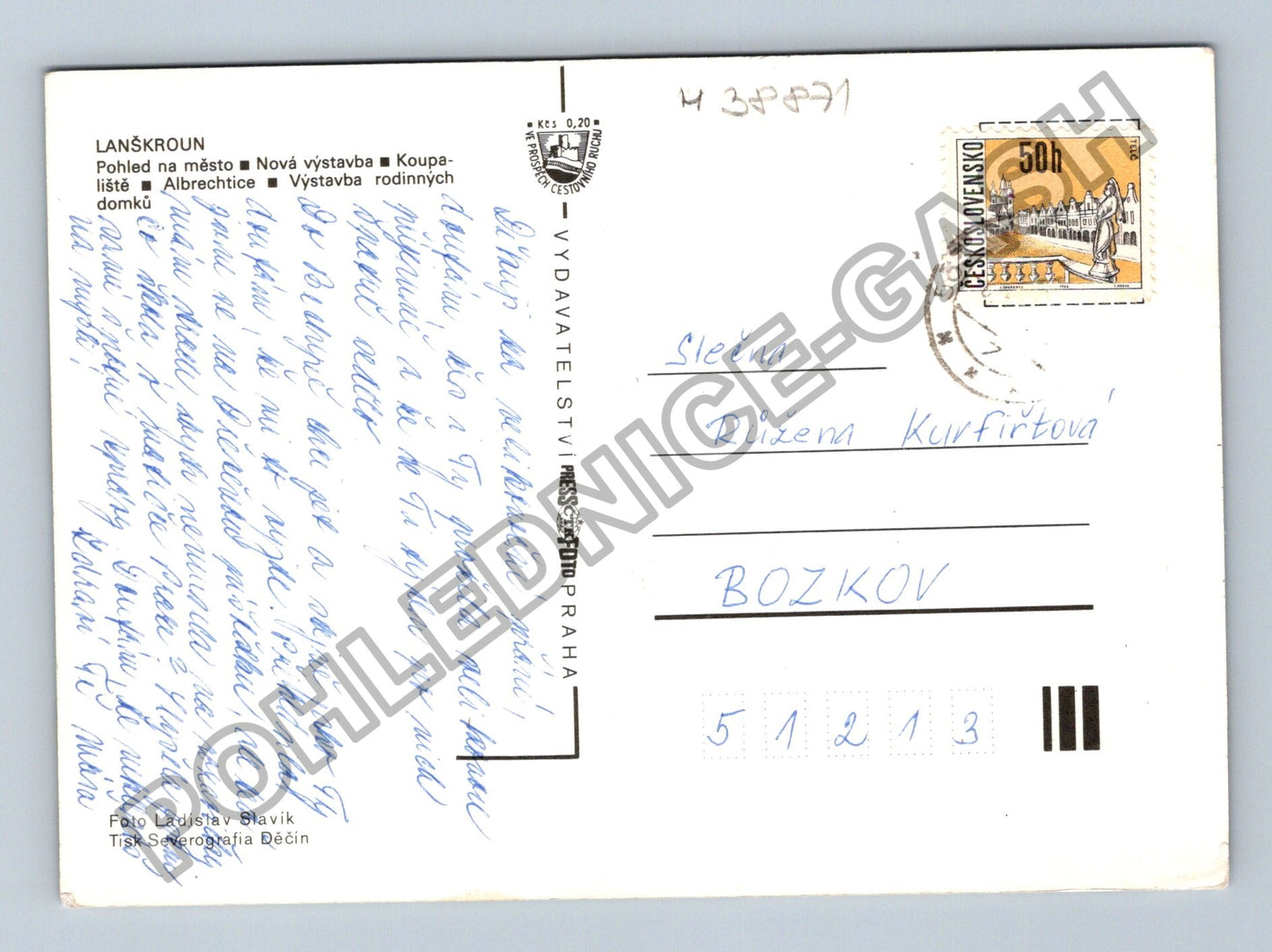 Pohlednice Lanškroun pohled na město koupaliště sídliště (M38871)