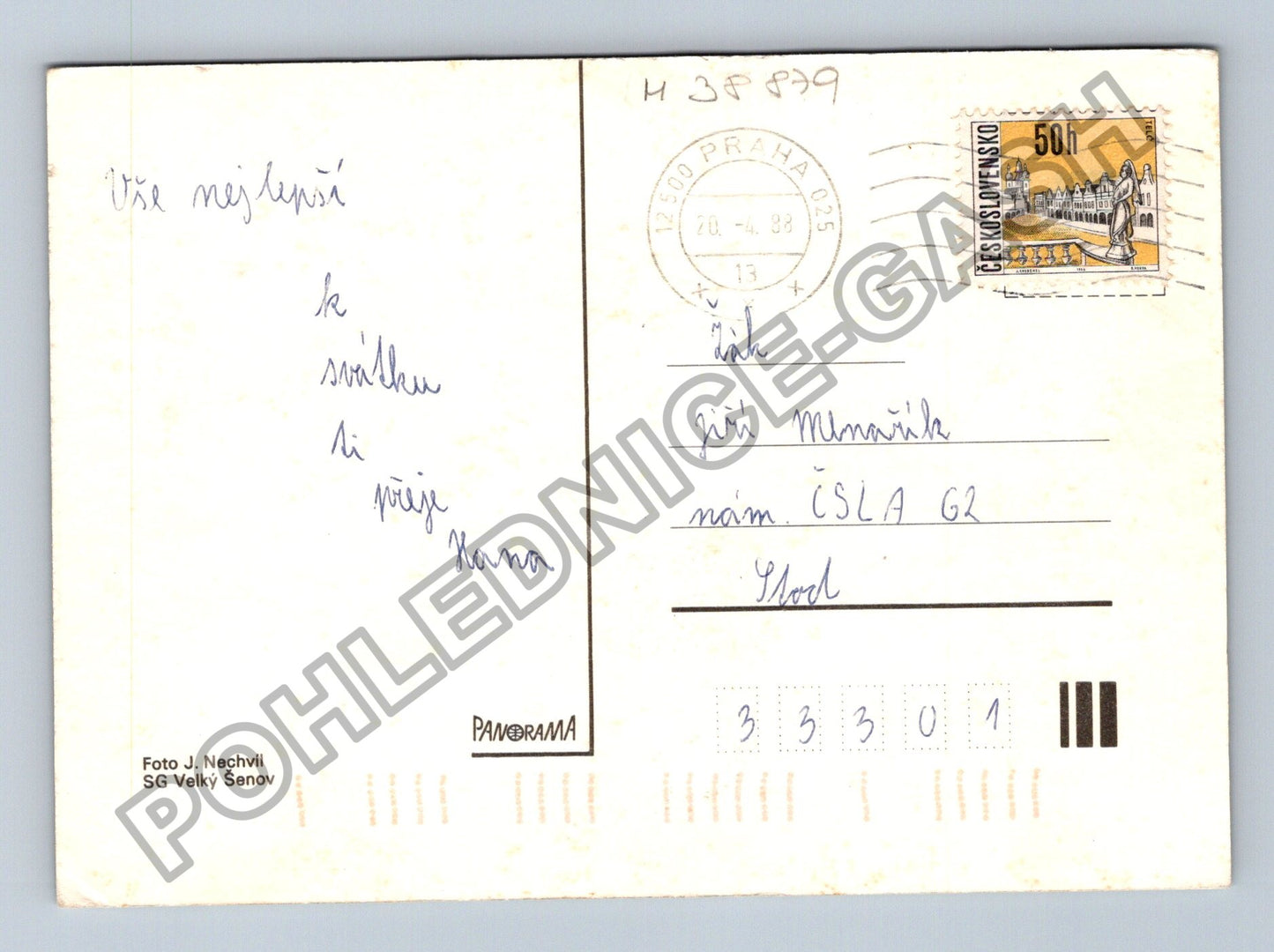 Pohlednice Žluté kosatce ve váze (M38879)