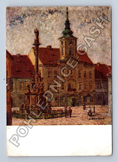 Pohlednice Rokycany Radnice na náměstí O. Runtová 1936 (M38884)