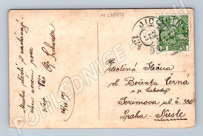 Pohlednice dívka v loďce – kolorovaný motiv (M3889)