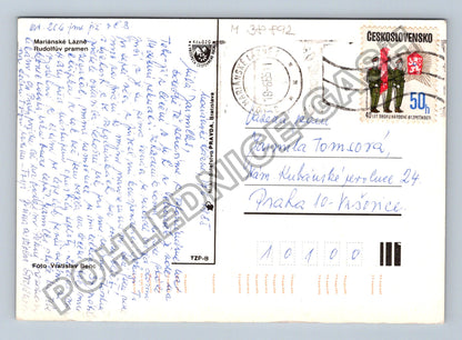 Pohlednice Mariánské Lázně Rudolfův pramen 1985 (M38892)