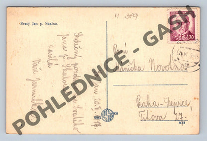 Pohlednice Svatý Jan pod Skalou 1951 (M389)