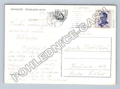 Pohlednice Krkonoše Špindlerův Mlýn 1980 (M38900)