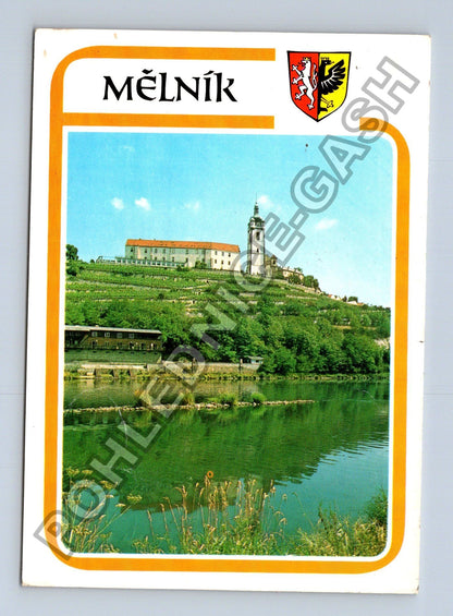 Pohlednice Mělník zámek Labe 1982 (M38903)