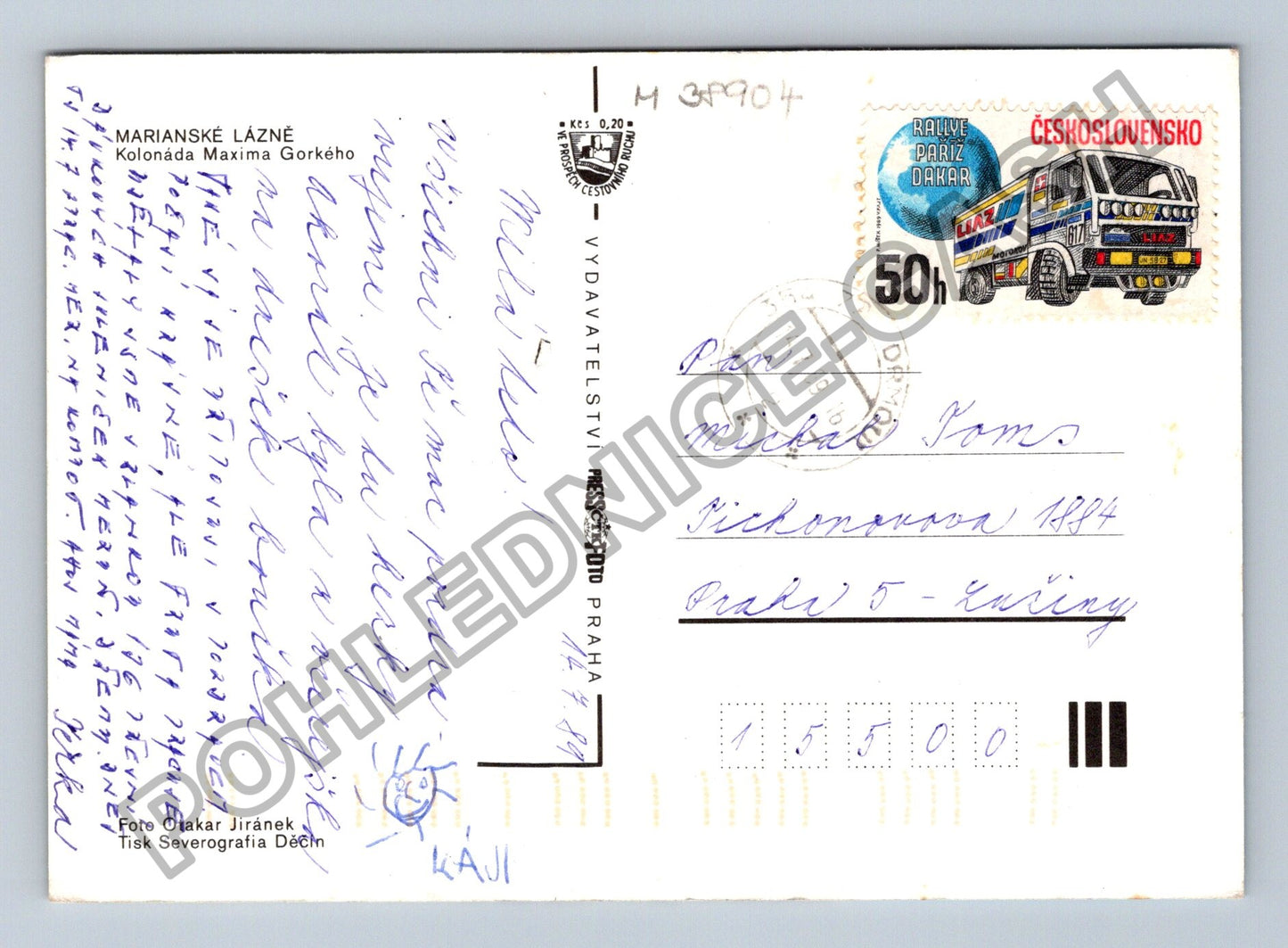 Pohlednice Mariánské Lázně Kolonáda Maxima Gorkého 1989 (M38904)