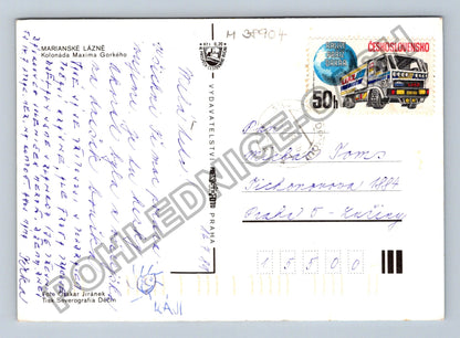 Pohlednice Mariánské Lázně Kolonáda Maxima Gorkého 1989 (M38904)