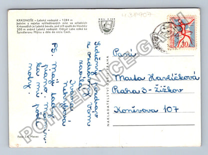 Pohlednice Krkonoše Labský vodopád Labská bouda (M38907)