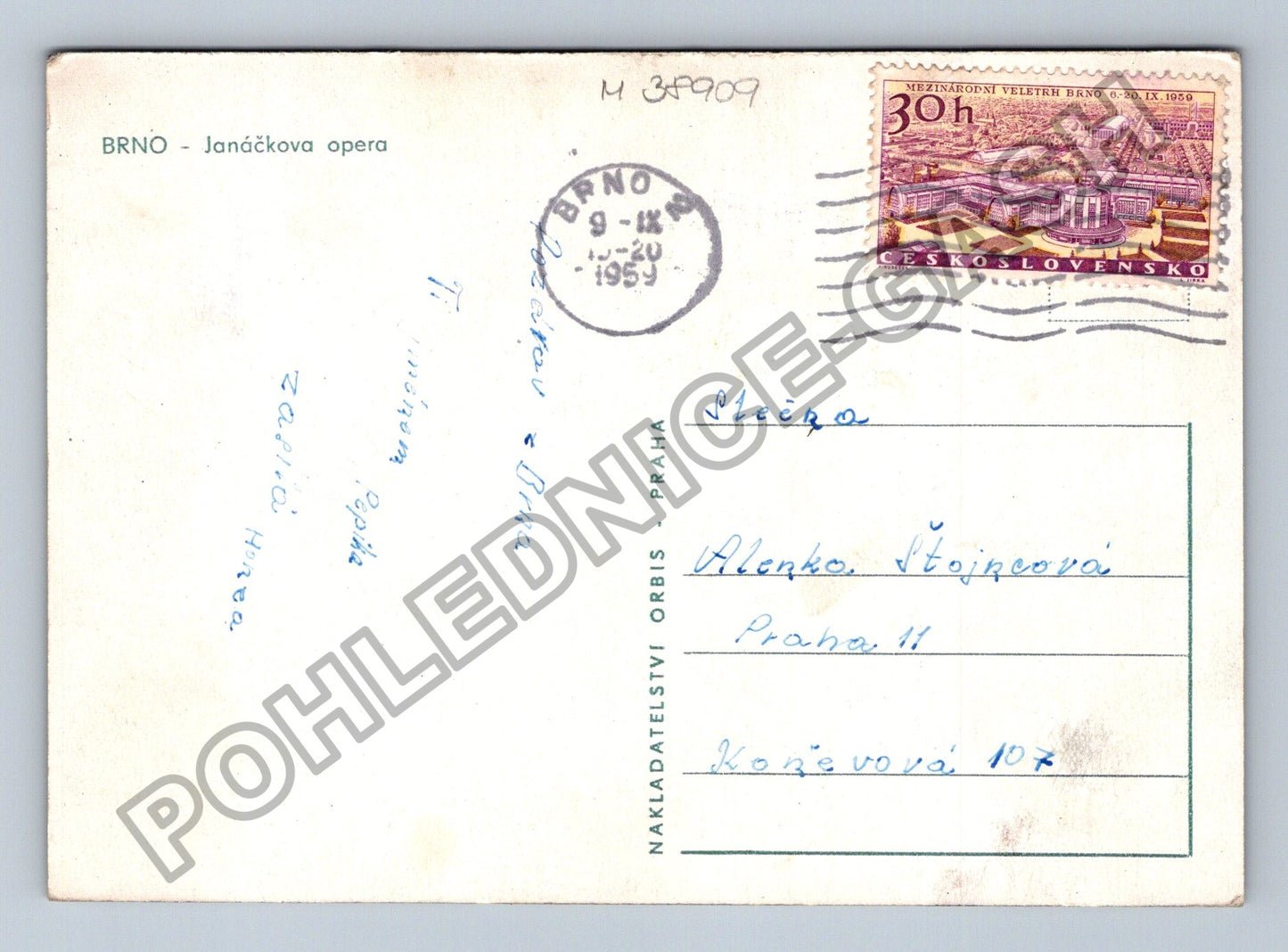 Pohlednice Brno Janáčkova opera 1959 (M38909)