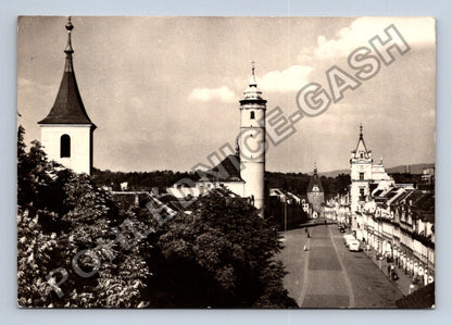 Pohlednice Domažlice náměstí s věžemi (M38915)