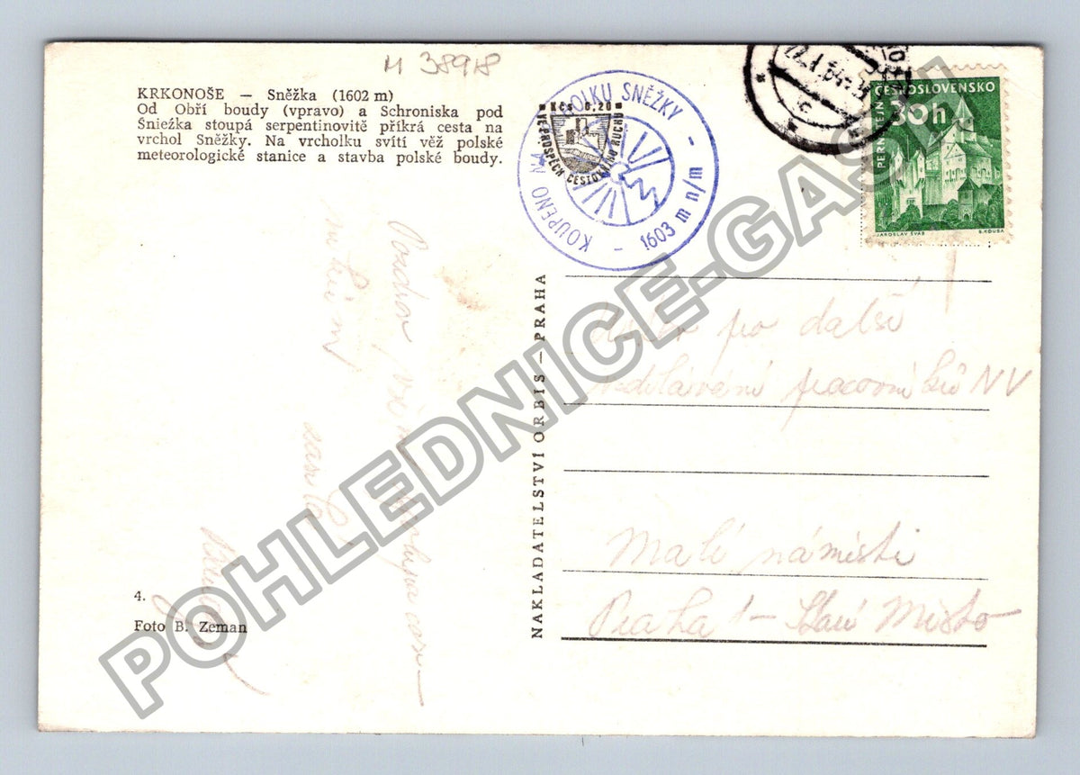 Pohlednice Krkonoše Sněžka Obří bouda Schronisko (M38918)