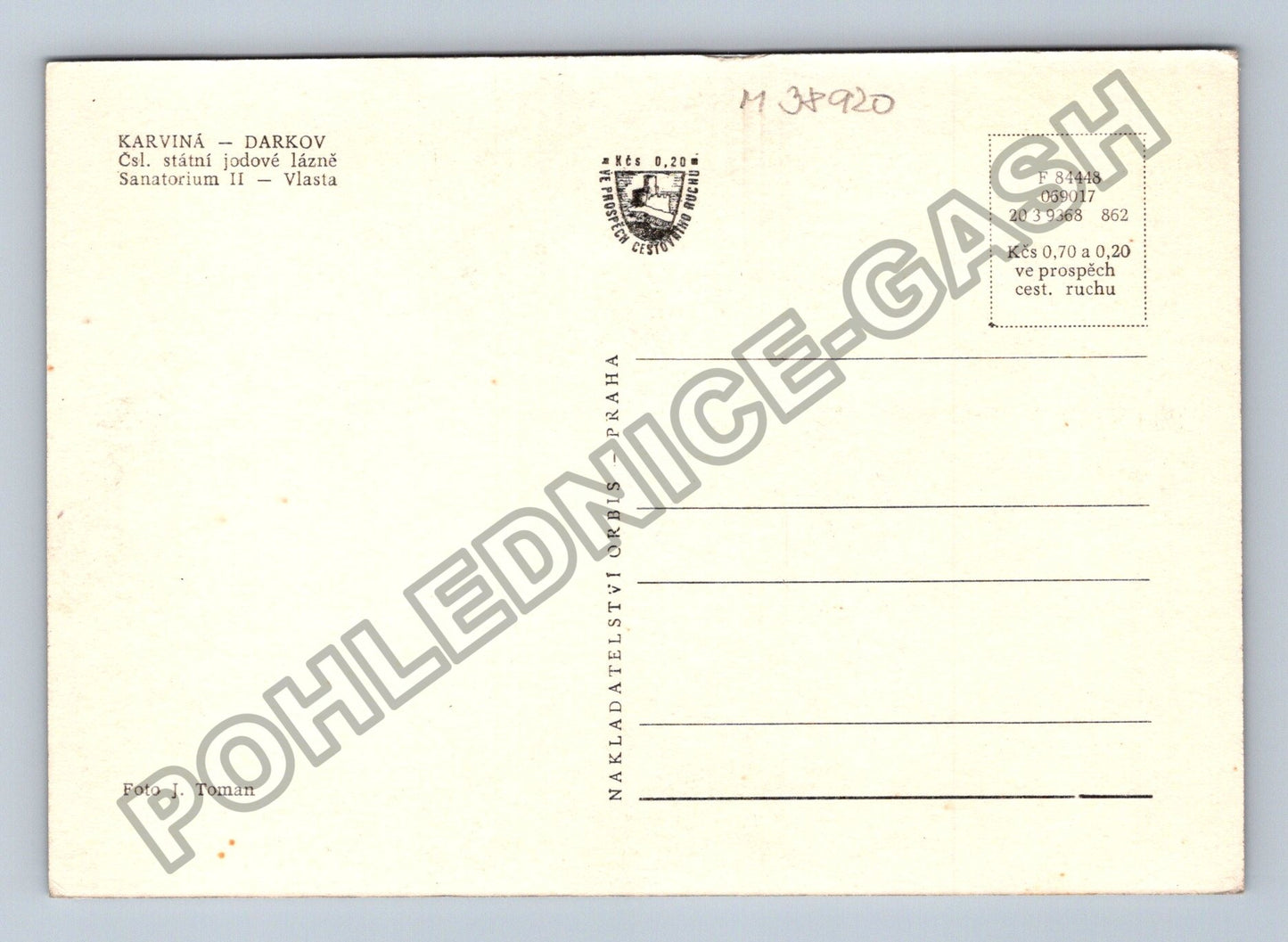 Pohlednice Karviná Darkov Státní jodové lázně Sanatorium II (M38920)