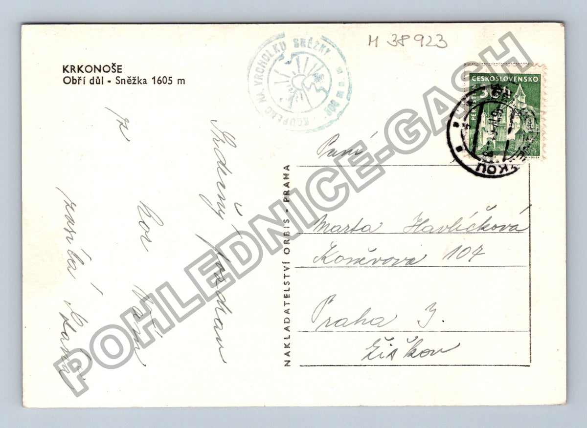 Pohlednice Krkonoše Obří důl Sněžka 1605 m (M38923)