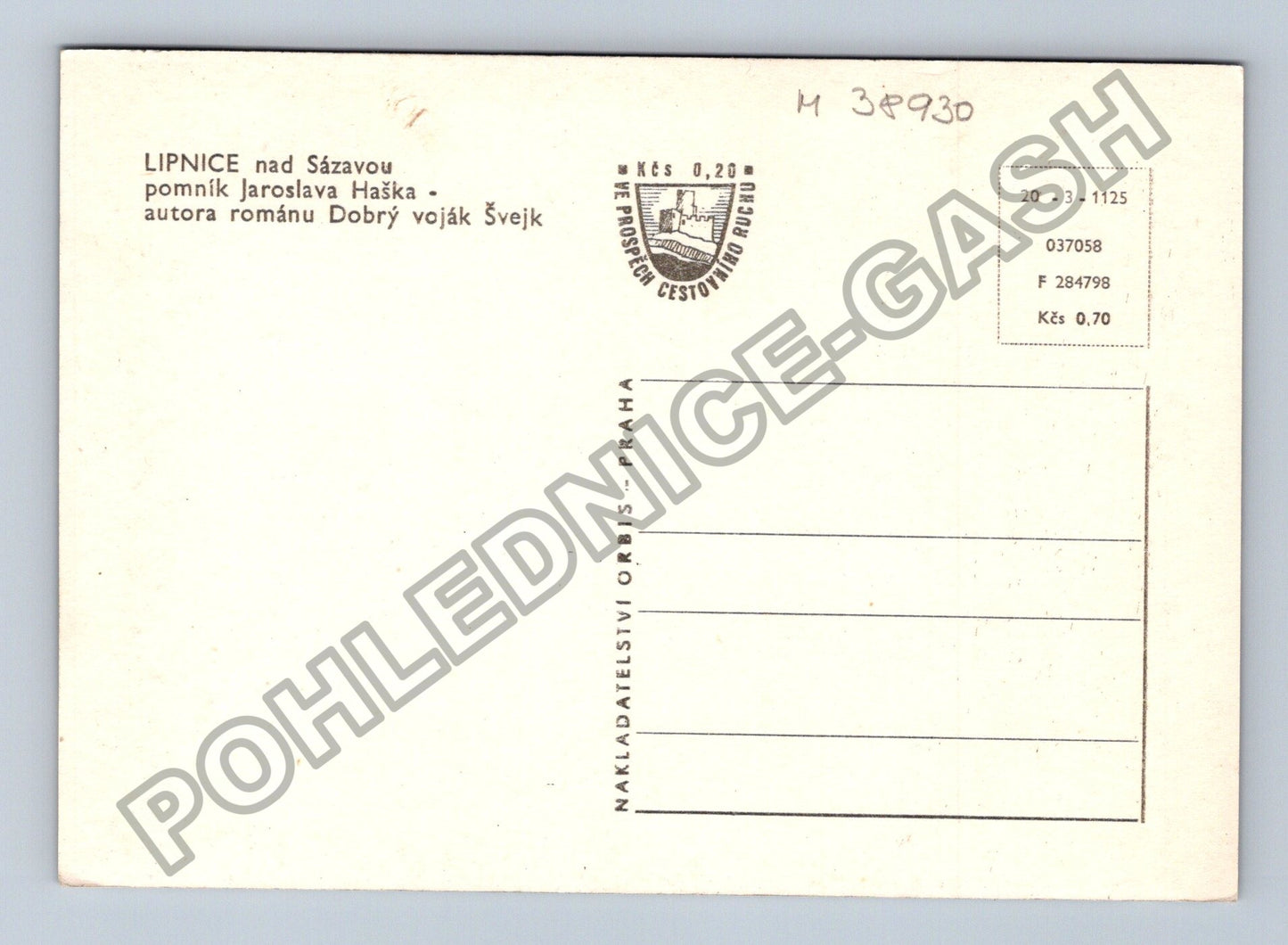 Pohlednice Lipnice nad Sázavou pomník Jaroslava Haška (M38930)