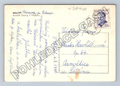 Pohlednice Štěchovice soutok Sázavy s Vltavou 1960 (M38938)