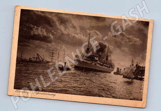 Pohlednice Hamburg Hafenstimmung – historický přístav (M3894)