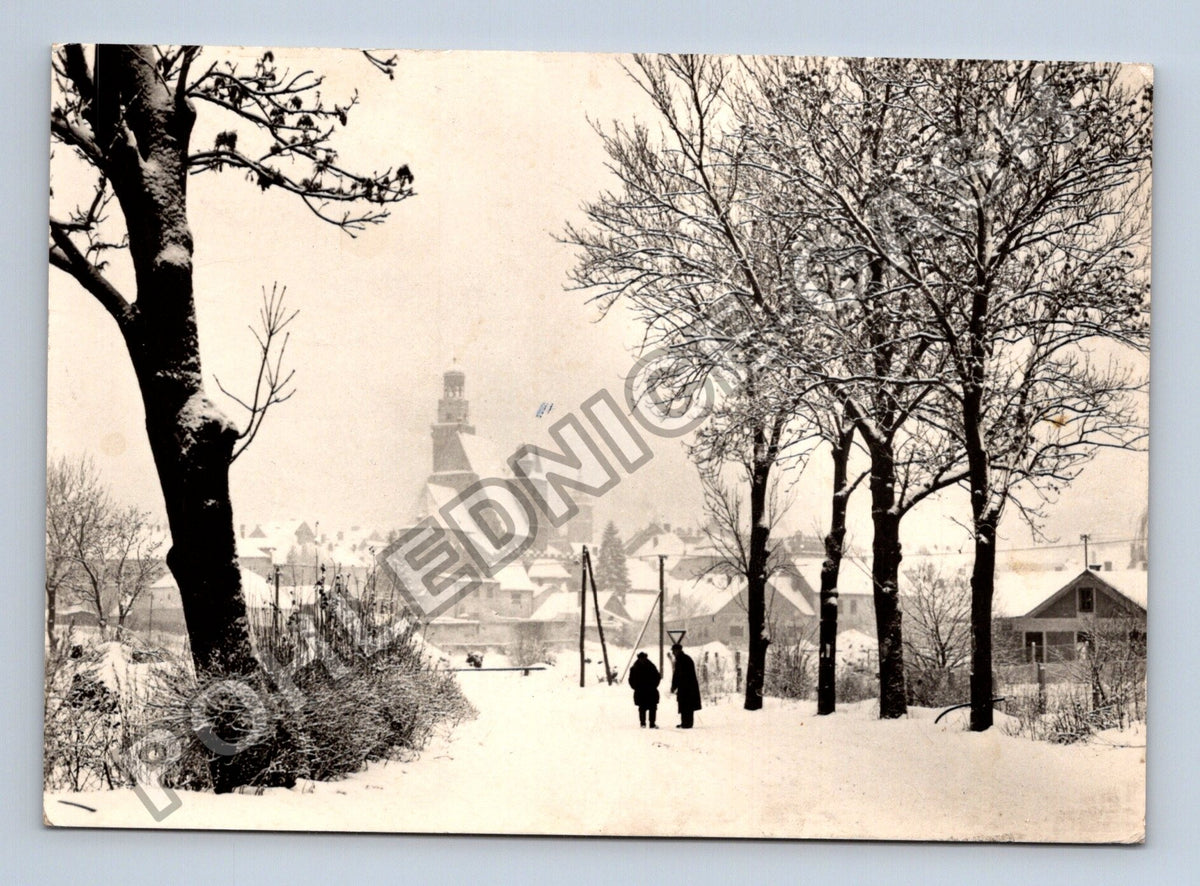 Pohlednice Prachatice zimní krajina kostel (M38958)