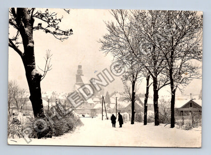 Pohlednice Prachatice zimní krajina kostel (M38958)