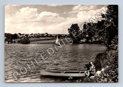 Pohlednice Vyhlídka jezero loďka plachetnice Černokostelecko (M38959)