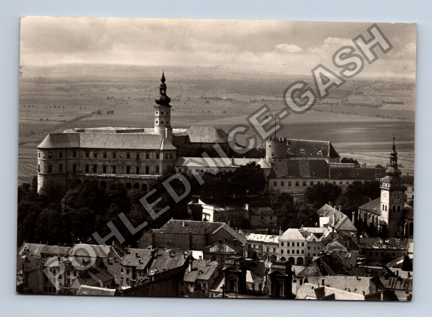 Pohlednice Mikulov na Moravě hrad a město 1935 (M38960)