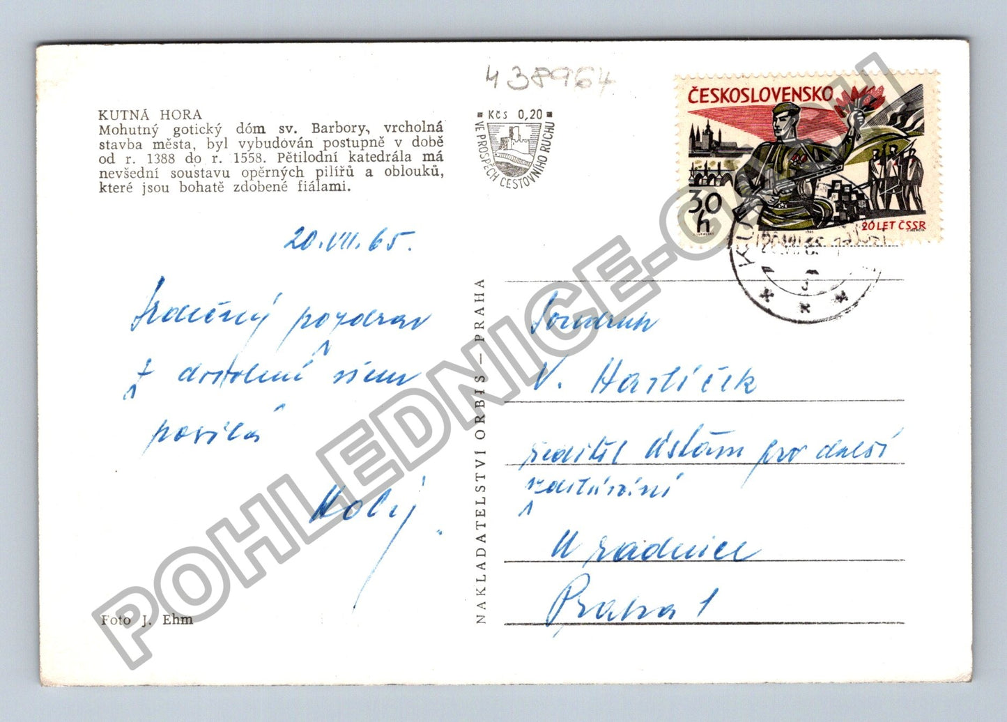 Pohlednice Kutná Hora chrám sv Barbory 1965 (M38964)
