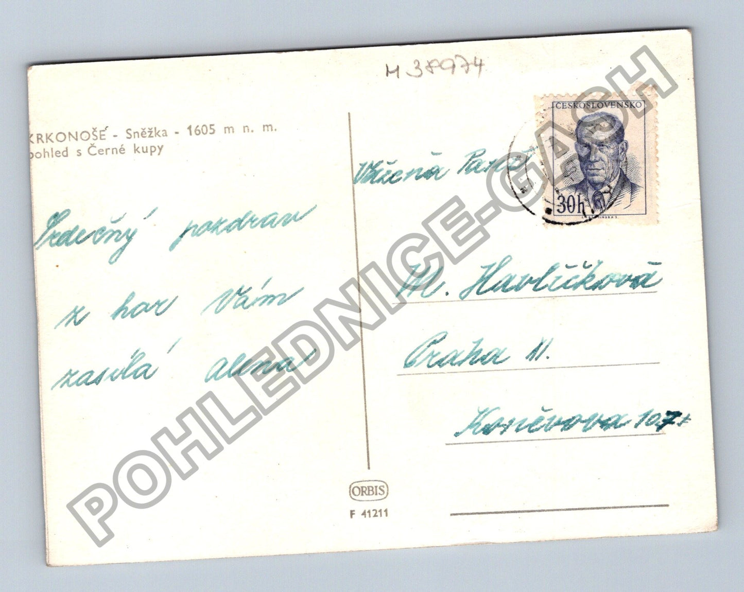 Pohlednice Krkonoše Sněžka pohled z Černé kupy (M38974)
