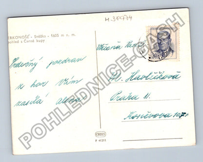 Pohlednice Krkonoše Sněžka pohled z Černé kupy (M38974)