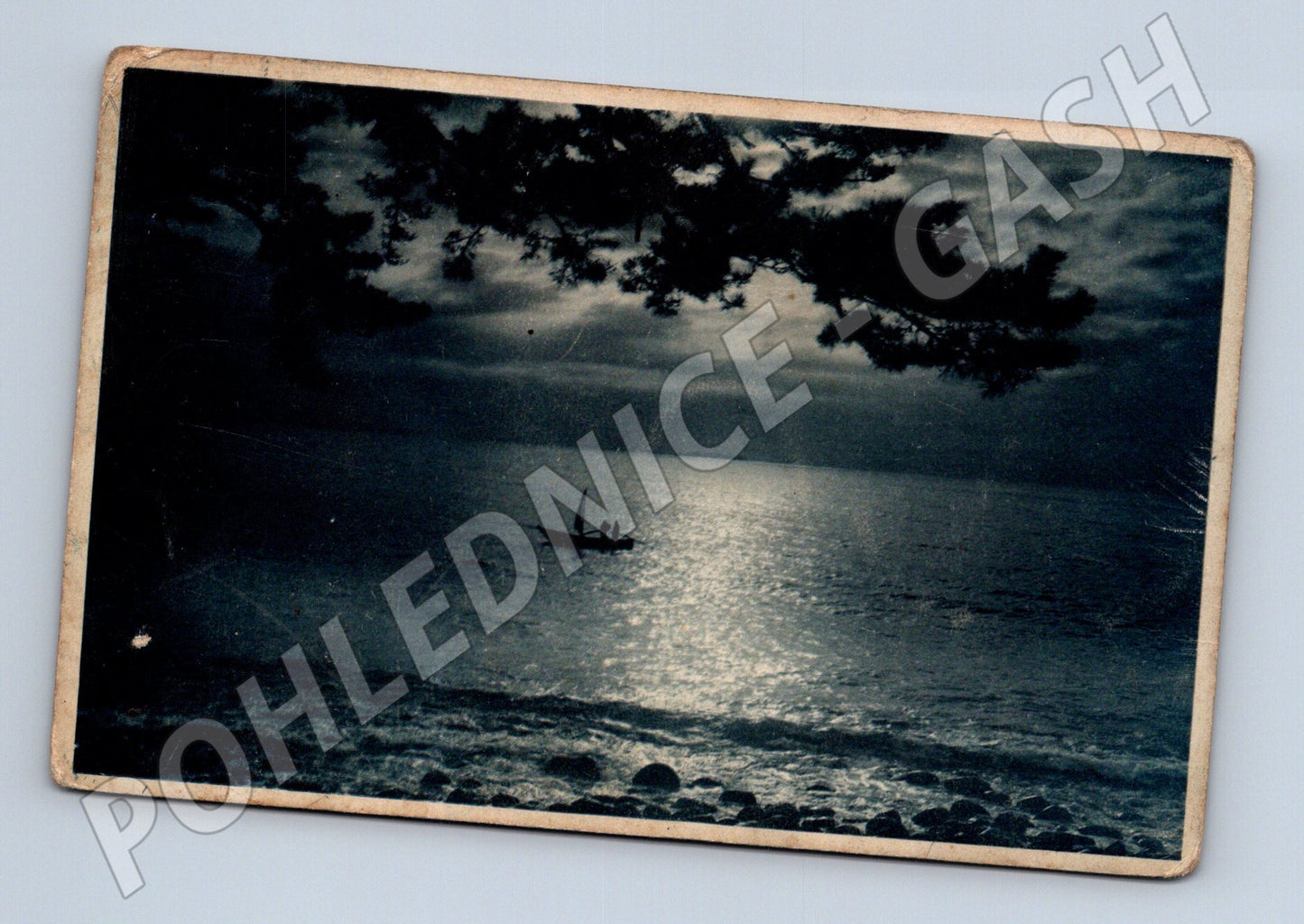 Pohlednice západ slunce a loď – Yokohama (M3898)