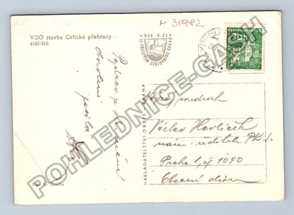 Pohlednice VDO stavba Orlické přehrady sídliště (M38982)