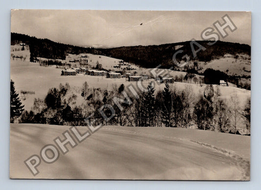 Pohlednice Desná Nové sídliště zimní krajina 1967 (M38985)