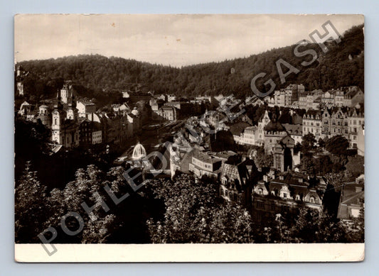 Pohlednice Karlovy Vary lázeňská čtvrť 1957 (M39004)
