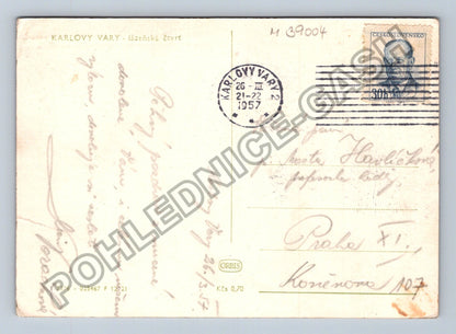 Pohlednice Karlovy Vary lázeňská čtvrť 1957 (M39004)