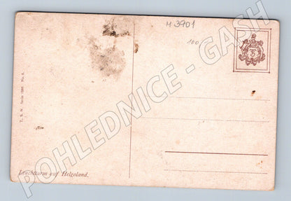 Pohlednice Helgoland maják a loď – dramatická scéna (M3901)