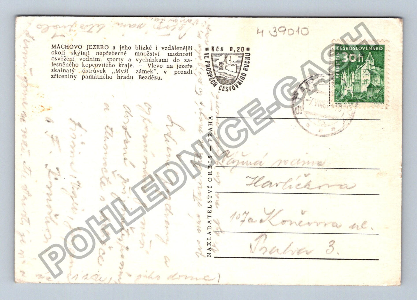 Pohlednice Máchovo jezero plachetnice hrad Bezděz (M39010)