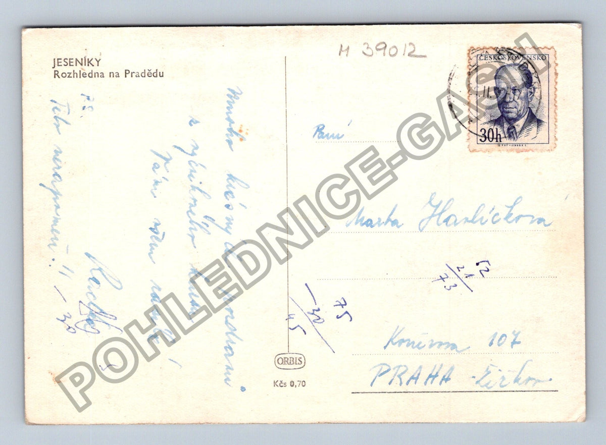 Pohlednice JESENÍKY Rozhledna na Pradědu námraza (M39012)