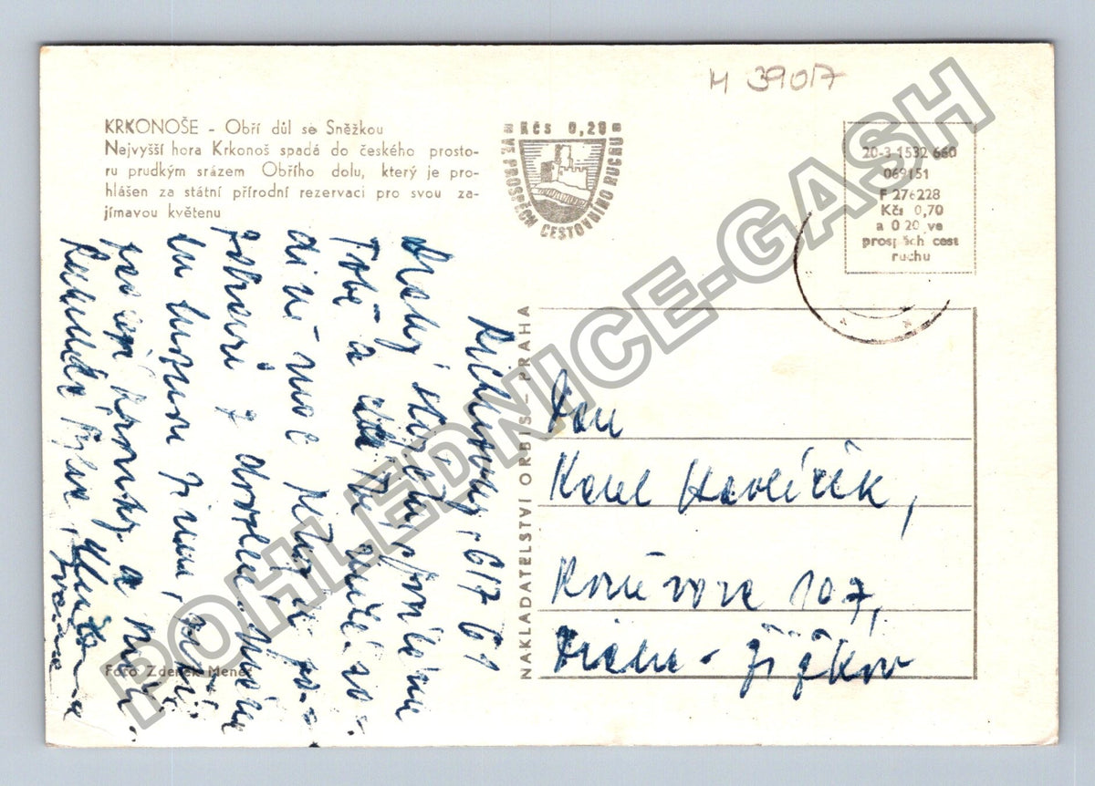 Pohlednice Krkonoše Obří důl Sněžka (M39017)