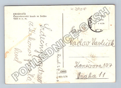 Pohlednice Krkonoše Československá bouda na Sněžce 1960 (M39018)
