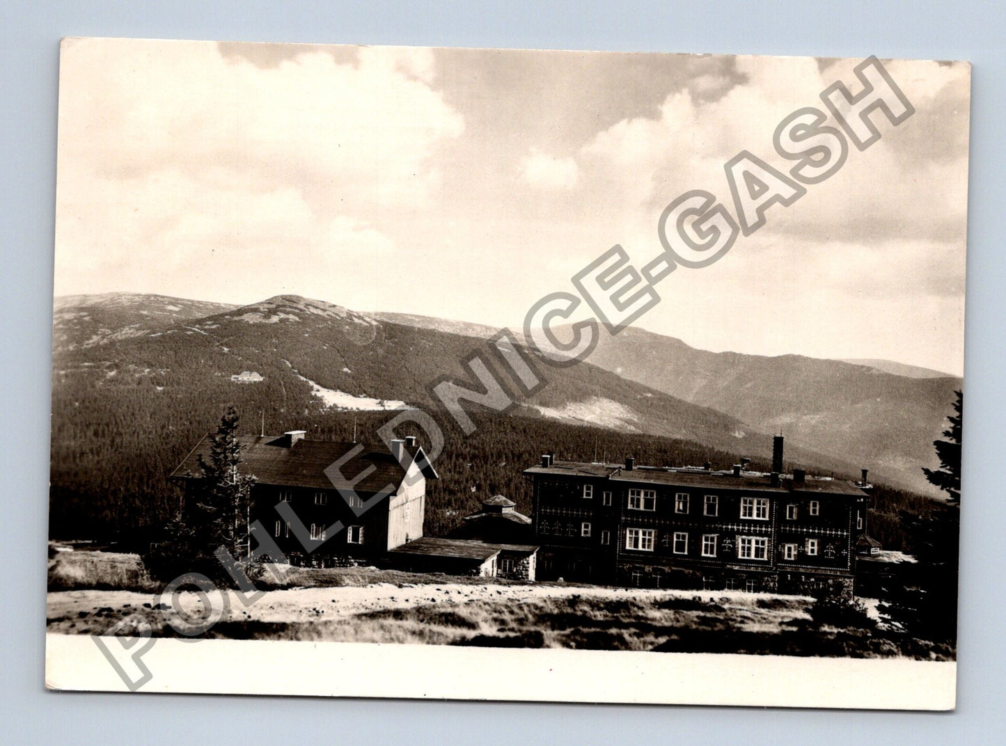 Pohlednice Krkonoše výhled od Petrovy chaty 1959 (M39019)