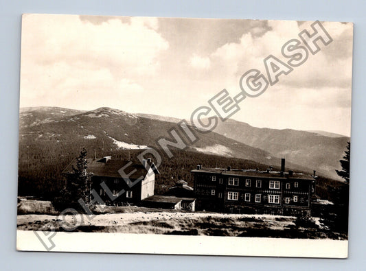 Pohlednice Krkonoše výhled od Petrovy chaty 1959 (M39019)