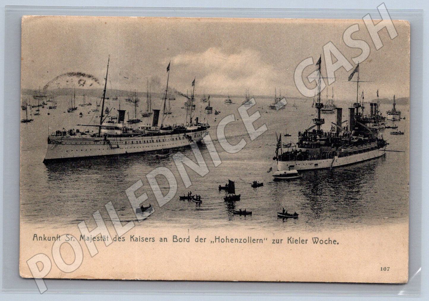 Pohlednice Hohenzollern Kieler Woche – připlutí císaře (M3903)