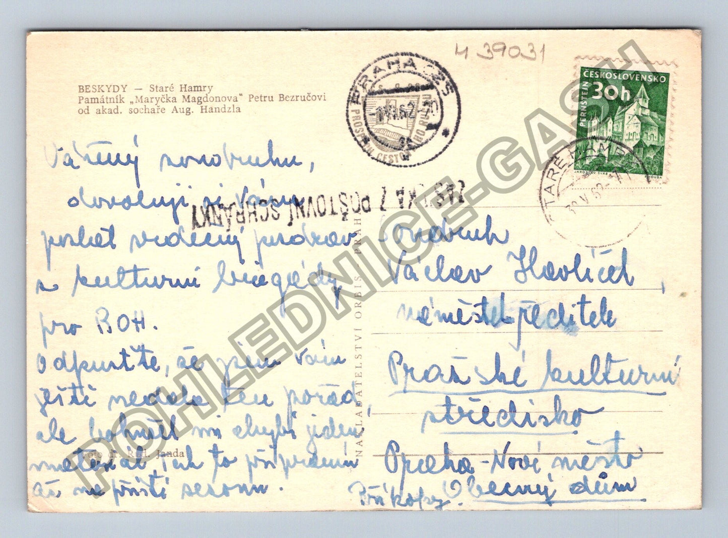 Pohlednice BESKYDY Staré Hamry Památník Maryčka Magdonova (M39031)