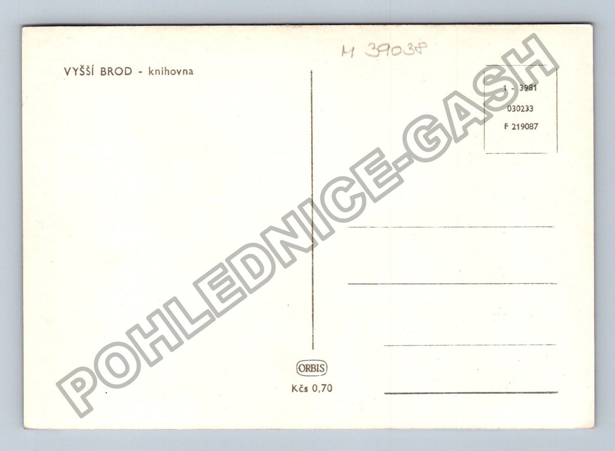 Pohlednice Vyšší Brod knihovna (M39038)