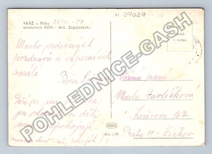 Pohlednice Vráž u Písku sanatorium ROH Ant Zápotockého (M39039)