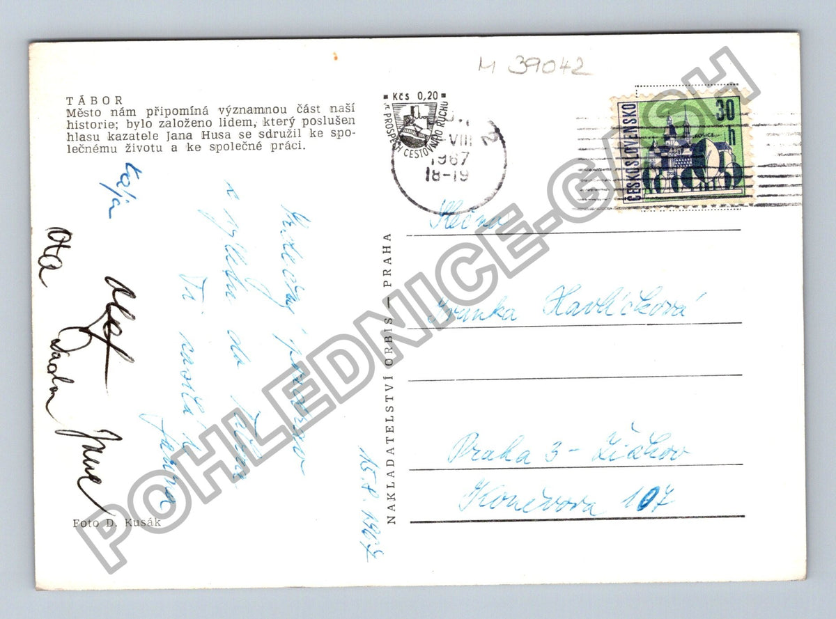 Pohlednice Tábor celkový pohled na město 1907 (M39042)