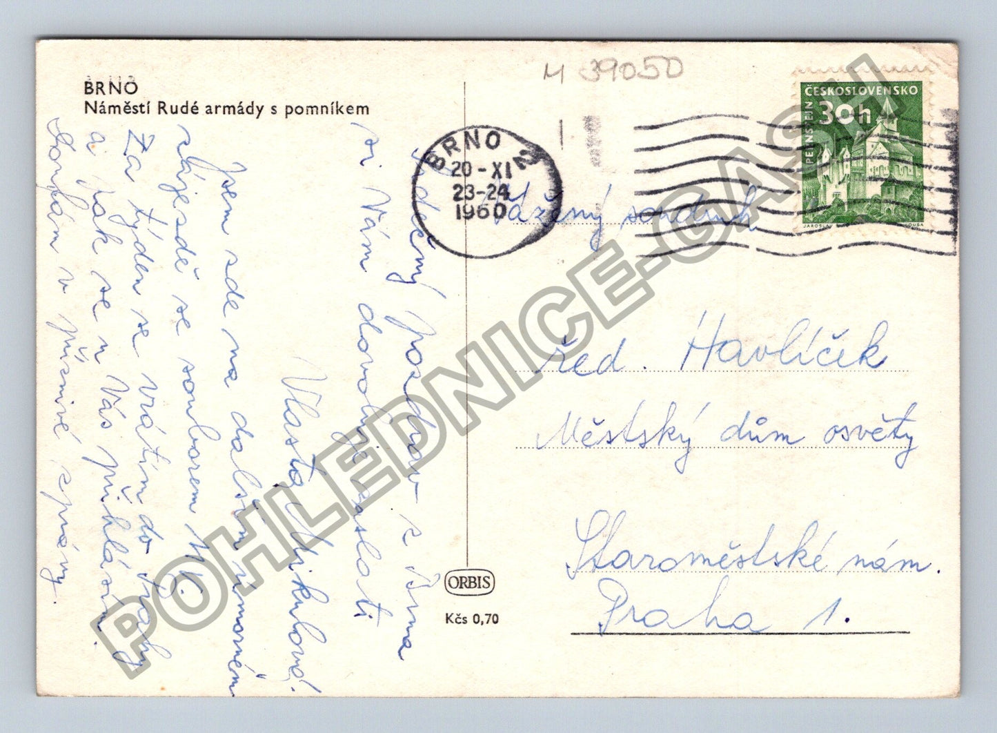 Pohlednice Brno Náměstí Rudé armády s pomníkem 1960 (M39050)