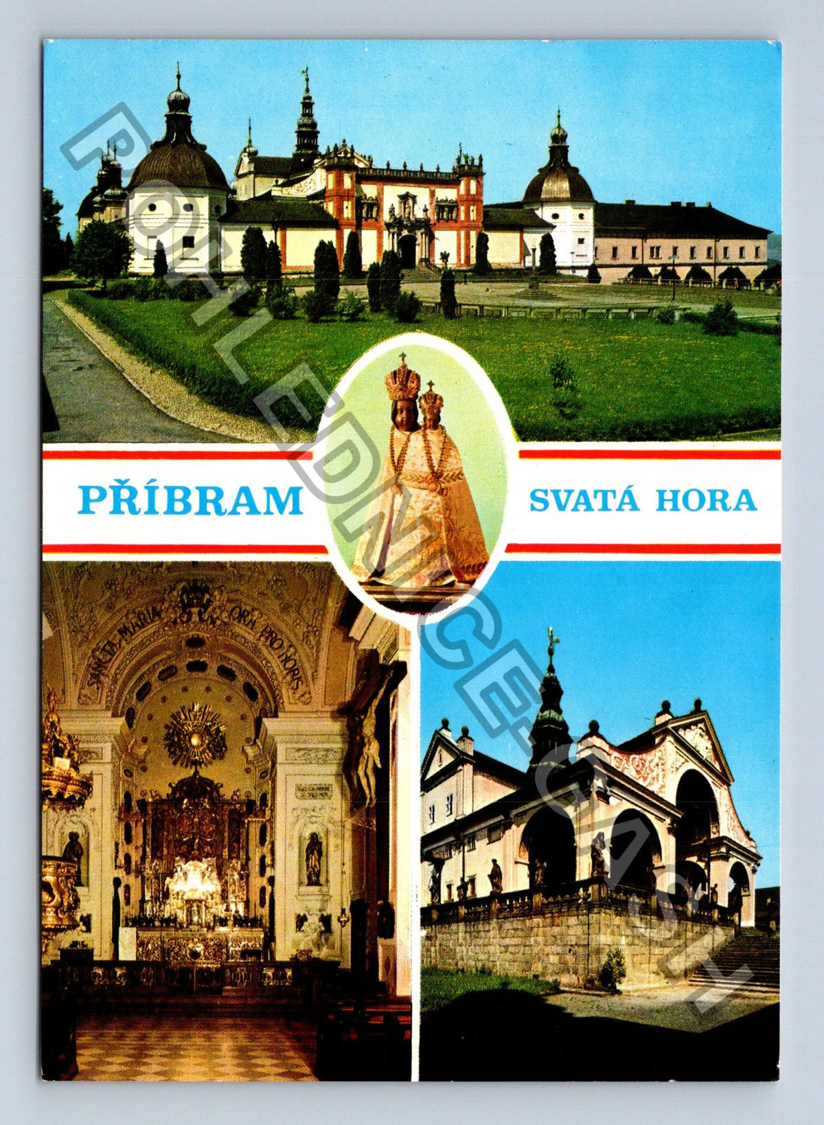 Pohlednice Příbram Svatá Hora bazilika interier (M39069)