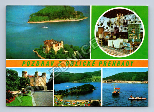 Pohlednice Orlická přehrada zámek Orlík Rybářský sál (M39073)